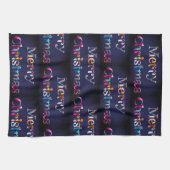 Prettig Kerstfeest Meerkleurig Modern Mooie Theedoek (Horizontaal)