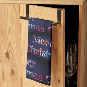 Prettig Kerstfeest Meerkleurig Modern Mooie Theedoek