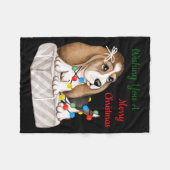 Prettig kerstfeest meisjes fleece deken (Voorkant (Horizontaal))