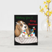 Prettig kerstfeest meisjes kaart (Gele Bloem)