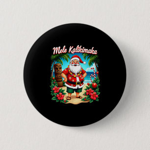 Prettig kerstfeest Mele Kalikimaka Trocal Hawaiaan Ronde Button 5,7 Cm