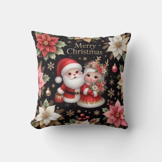 Prettig kerstfeest meneer en mevrouw Kerstman scha Kussen (Voorkant)