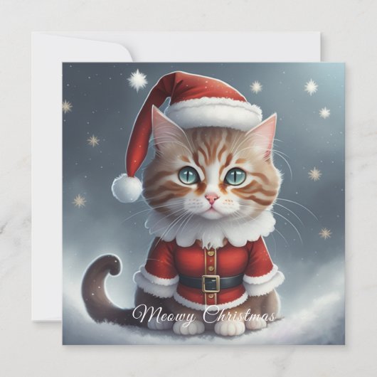 Prettig kerstfeest ~ Meow ^-^  Bedankkaart (Voorkant)