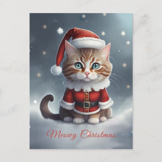 Prettig kerstfeest ~ Meow ^-^ Briefkaart (Voorkant)