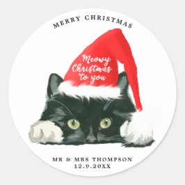 prettig kerstfeest meowy kerst kat sticker