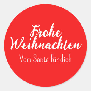 Prettig kerstfeest Merry Christmas in het Duits Ronde Sticker