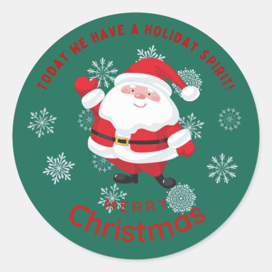 Prettig kerstfeest met Cute Kerstman Persoonlijk Ronde Sticker (Voorkant)