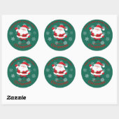 Prettig kerstfeest met Cute Kerstman Persoonlijk Ronde Sticker (Vel)