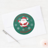 Prettig kerstfeest met Cute Santa Persoonlijk Ronde Sticker (Envelop)
