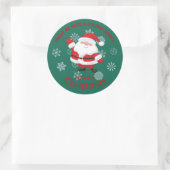 Prettig kerstfeest met Cute Santa Persoonlijk Ronde Sticker (Tas)