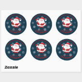 Prettig kerstfeest met Cute Santa Ronde Sticker (Vel)