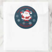 Prettig kerstfeest met Cute Santa Ronde Sticker (Tas)