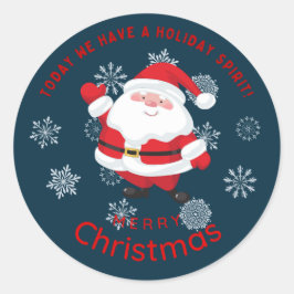 Prettig kerstfeest met Cute Santa  Ronde Sticker
