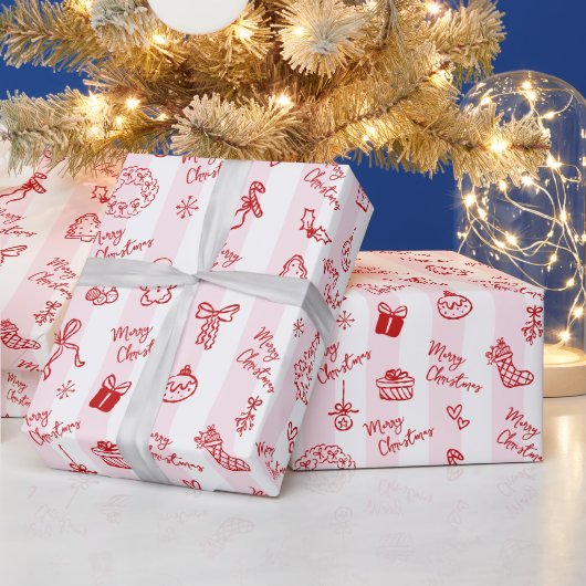 Prettig kerstfeest met de Rode Hand Getekende Dood Cadeaupapier (Feestdagen)