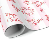 Prettig kerstfeest met de Rode Hand Getekende Dood Cadeaupapier (Rol Hoek)