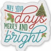 Prettig kerstfeest met decoraties! sticker (Voorkant)