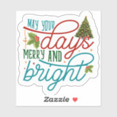 Prettig kerstfeest met decoraties! sticker (Vel)