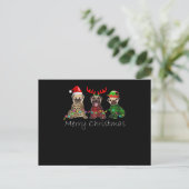Prettig kerstfeest met drie puggels feestdagenkaart (Staand voorkant)