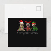 Prettig kerstfeest met drie puggels feestdagenkaart (Voorkant / Achterkant)