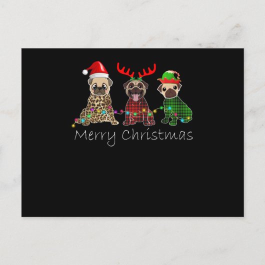 Prettig kerstfeest met drie puggels feestdagenkaart (Voorkant)