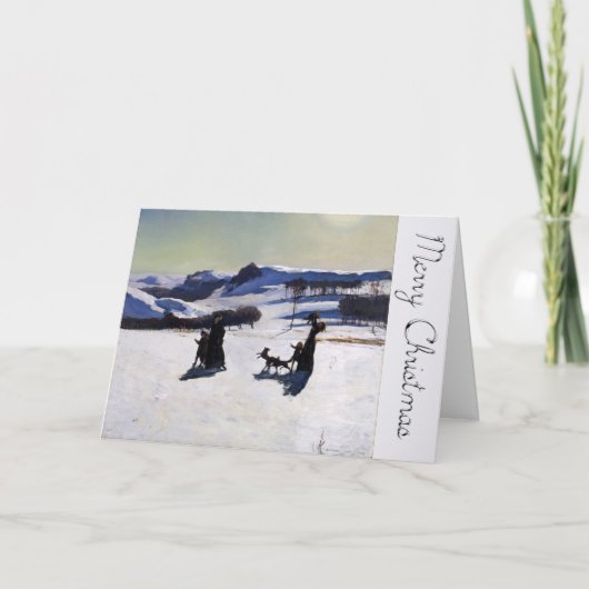 Prettig kerstfeest met een Amerikaanse schilder GC Feestdagen Kaart (Voorkant)