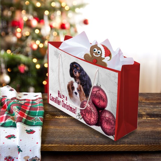 Prettig kerstfeest met een Cavalier! CKCS-cadeauta Groot Cadeauzakje