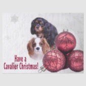 Prettig kerstfeest met een Cavalier! CKCS tissuepa Tissuepapier (Voorkant)
