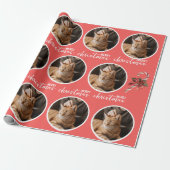 Prettig kerstfeest met één cirkel foto cadeaupapier (Uitgerold)
