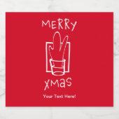 Prettig Kerstfeest met een glazen glas Bier Etiket (Enkel label)