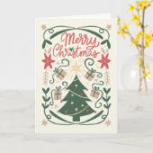 Prettig kerstfeest met een kerstboom kaart (Gele Bloem)