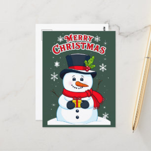 Prettig Kerstfeest met een Magische Sneeuwman Briefkaart