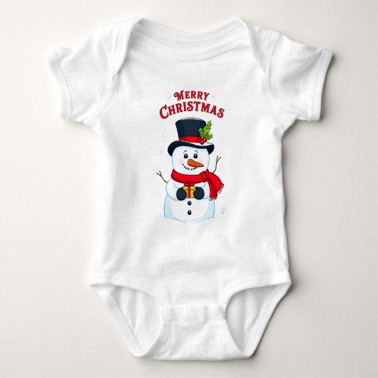 Prettig kerstfeest met een magische sneeuwman romper (Voorkant)
