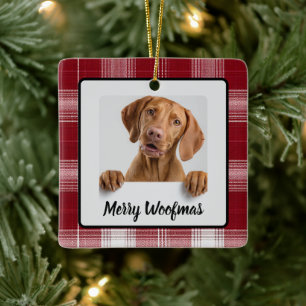 Prettig Kerstfeest met eigen hondenfoto Kerstbal Keramisch Ornament