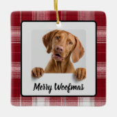 Prettig Kerstfeest met eigen hondenfoto Kerstbal Keramisch Ornament (Voorkant)