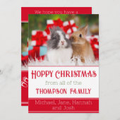 Prettig kerstfeest met eigen konijn foto feestdagenkaart (Voorkant / Achterkant)