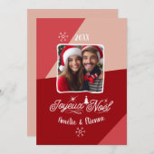 Prettig Kerstfeest Met Foto Franse Kerstmis Aangep Feestdagenkaart (Voorkant / Achterkant)