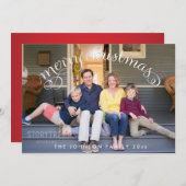 Prettig kerstfeest met gezinsfoto feestdagenkaart (Voorkant / Achterkant)