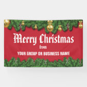 Prettig kerstfeest met groene rand buiten spandoek (Horizontaal)