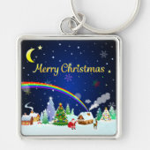 Prettig kerstfeest met halve maan sleutelhanger (Voorkant)