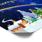 Prettig kerstfeest met halvemaan poster (Hoek)