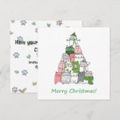 Prettig kerstfeest met harige huisdieren! feestdagenkaart (Voorkant / Achterkant)