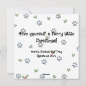 Prettig kerstfeest met harige huisdieren! feestdagenkaart (Achterkant)