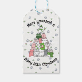 Prettig kerstfeest met harige vriendjes! cadeaulabel