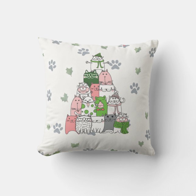 Prettig kerstfeest met harige vriendjes! kussen (Voorkant)