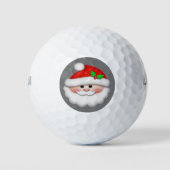 Prettig kerstfeest met het gezicht van de Kerstman Golfballen (Voorkant)