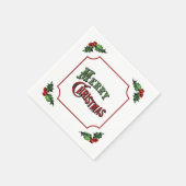 Prettig kerstfeest met hulst servet (Hoek)