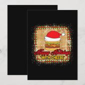 Prettig Kerstfeest Met Kaas Kerst Kaas Burger Feestdagenkaart (Voorkant / Achterkant)