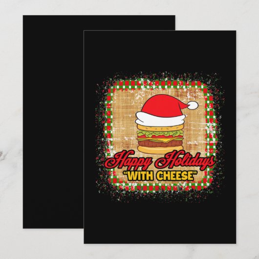Prettig Kerstfeest Met Kaas Kerst Kaas Burger Feestdagenkaart (Voorkant / Achterkant)