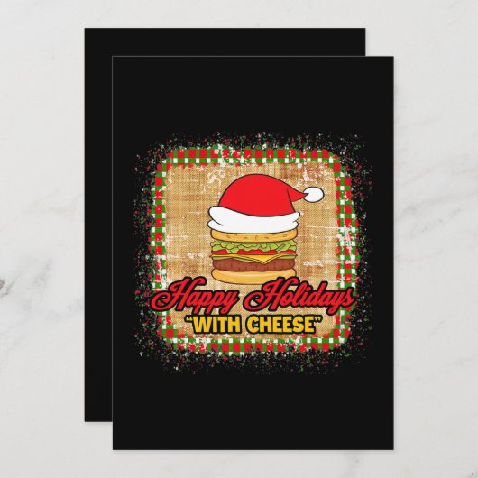 Prettig kerstfeest met kaas Kerst kaasburger Feestdagenkaart (Voorkant / Achterkant)
