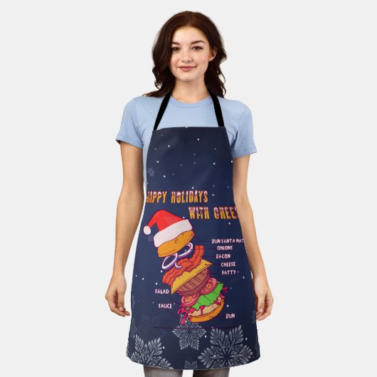 Prettig kerstfeest met kaas, Kerstburger Schort (Gedragen)